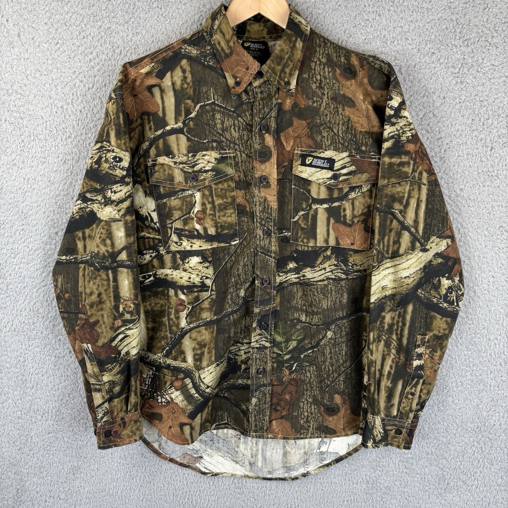 Scent Shield Button Down Hunting Shirt Mens Medium Break Up Infinity Camo Canvas